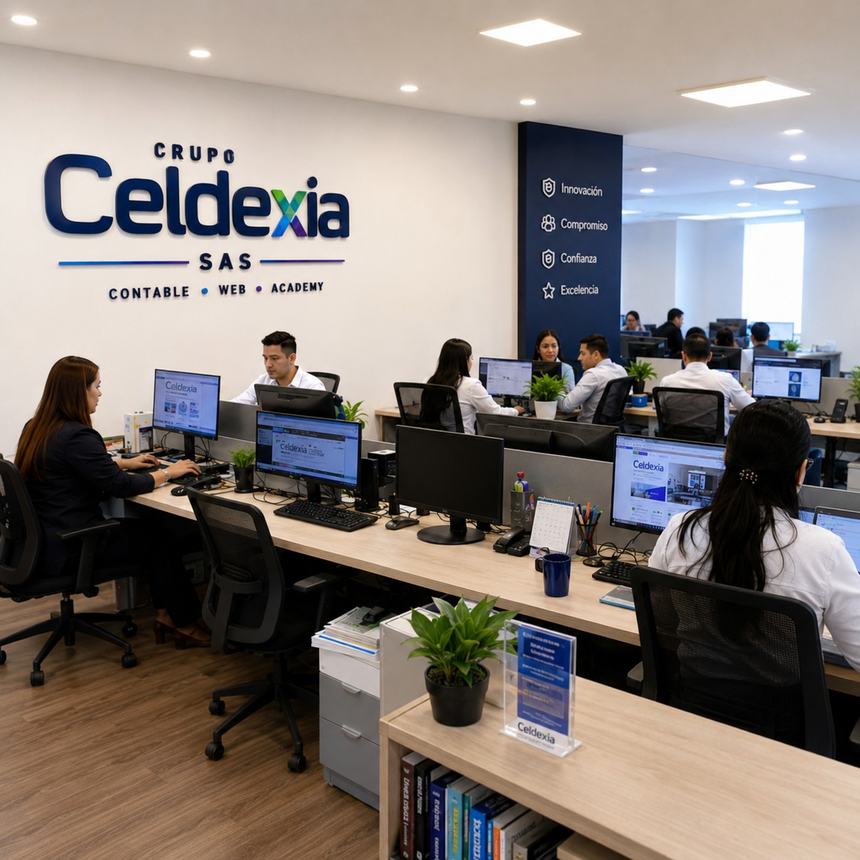 Equipo de Grupo Celdexia SAS, firma boutique colombiana de contabilidad, web y datos con sede en Tuluá, Valle del Cauca y presencia nacional en Colombia